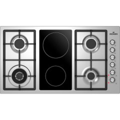 Mondin FQ904CPGVX GN Εστία Φυσικού Αερίου & Ρεύματος με Πλαίσιο Αυτόνομη Inox 89x51εκ. Ασημί